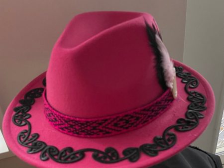 Potae - Pink Fedora Felt Hat Cheap