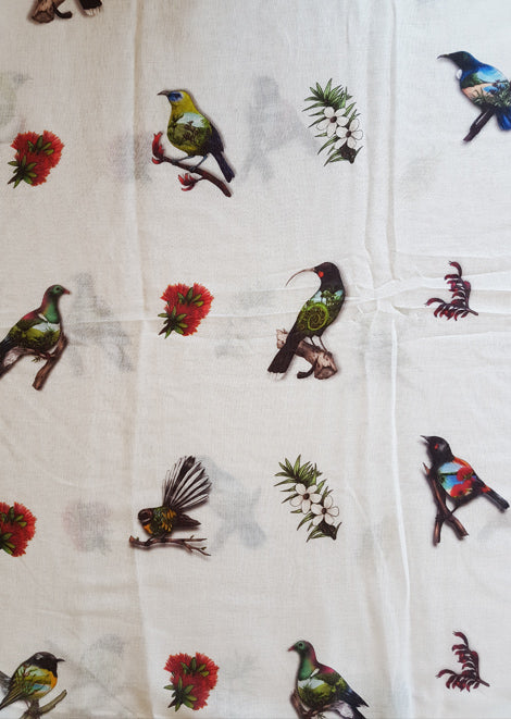 NZ Birds & Flora Scarf Online