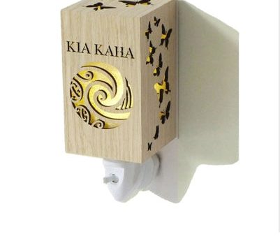 Kia Kaha Wood Grain Plug In Night Light Sale