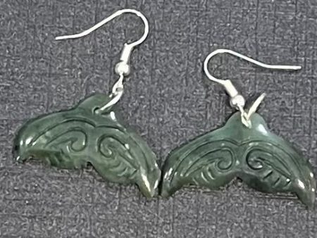 Whale Tail Greenstone Earrings For Cheap