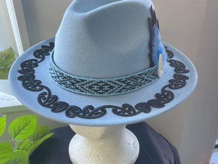 Potae - Pale Blue Fedora Felt Hat For Sale