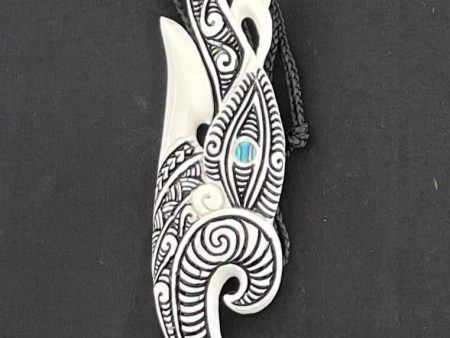 Black & White Manaia Pendant - Bone Carving Fashion