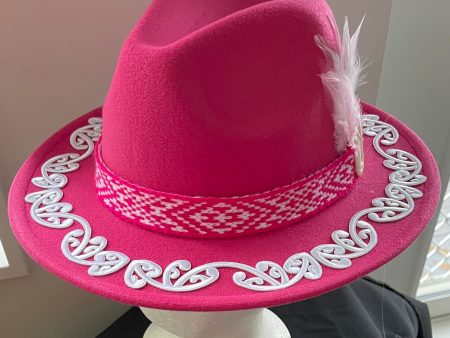 Potae - Pink Fedora Felt Hat on Sale