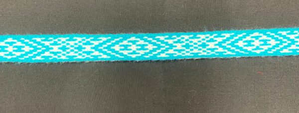 1inch Turquoise and White Taniko Band Hot on Sale