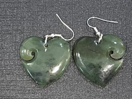 Koru Heart - Greenstone Earrings Fashion