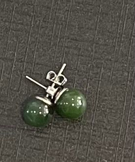 Little 8mm Greenstone stud Earrings Online