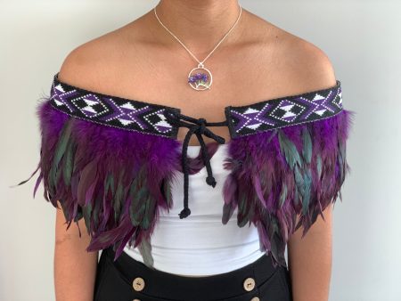 Purple - Feathered Maori Cape For Cheap