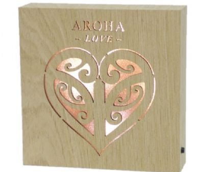 Aroha Love Wooden LED Light - LED Art For Discount