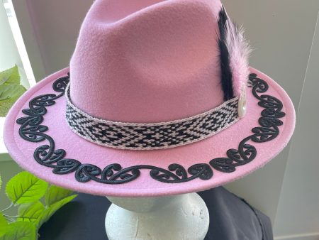 Potae - Pale Pink Fedora Felt Hat Discount