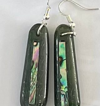 Toki Greenstone Earrings with Paua Sale