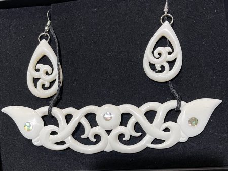 Bone Breastplate Set - Bone Necklace & Earrings For Sale