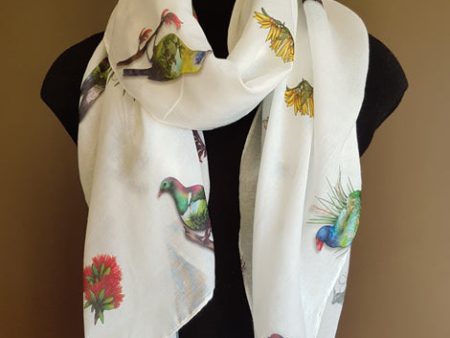 NZ Birds & Flora Scarf Online