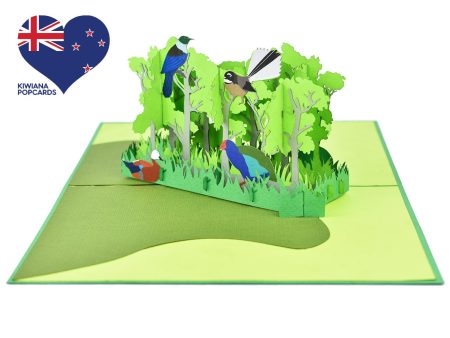 New Zealand Forest with Native Birds 3D - Pop Up Cards Fashion