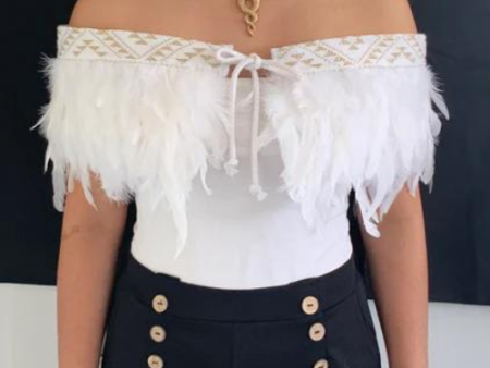 White - Wedding Feathered Maori Cape Discount