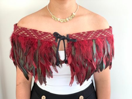 Maroon - Evening Maori Cape on Sale