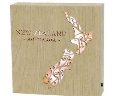 NZ Aotearoa Map Wooden LED Light - LED Art Online